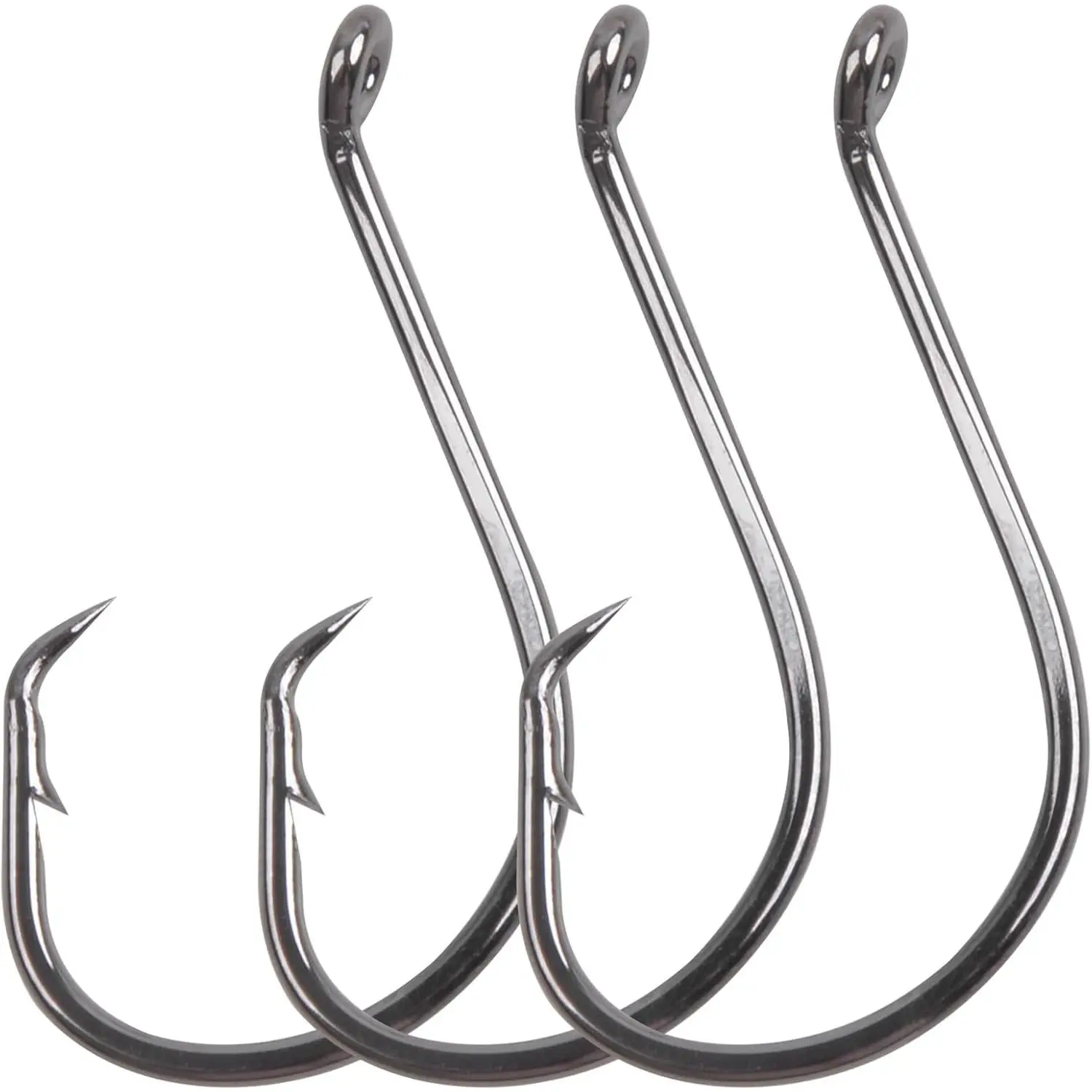 Hooks 2X Strong Fishing Hooks Saltwater Surf Fishing Catfish Fishing Hooks Black Nickel High Carbon Steel Octopus Offset Fishing Hooks