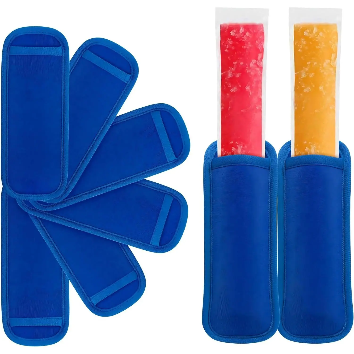 [Summer Essentials]6 Pack Reusable Popsicles Frozen Bags Ice Pop Holders for kids Adults, Popsicles Molds for Reusable Yogurt Tubes Ice Pops Sleeves, Popsicle Sleeves No Drip Antifreezing Pop Bags Cool for the Summergift