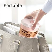 SICANDAENHK Enjoy warm meals on the go with these 2PCS 300ml wheat straw soup cups!Microwave-safe, portable, and come with spoons-perfect for porridge, breakfast, and lunch at the office, outdoor trips, or travel.Cute blue & pink design for daily