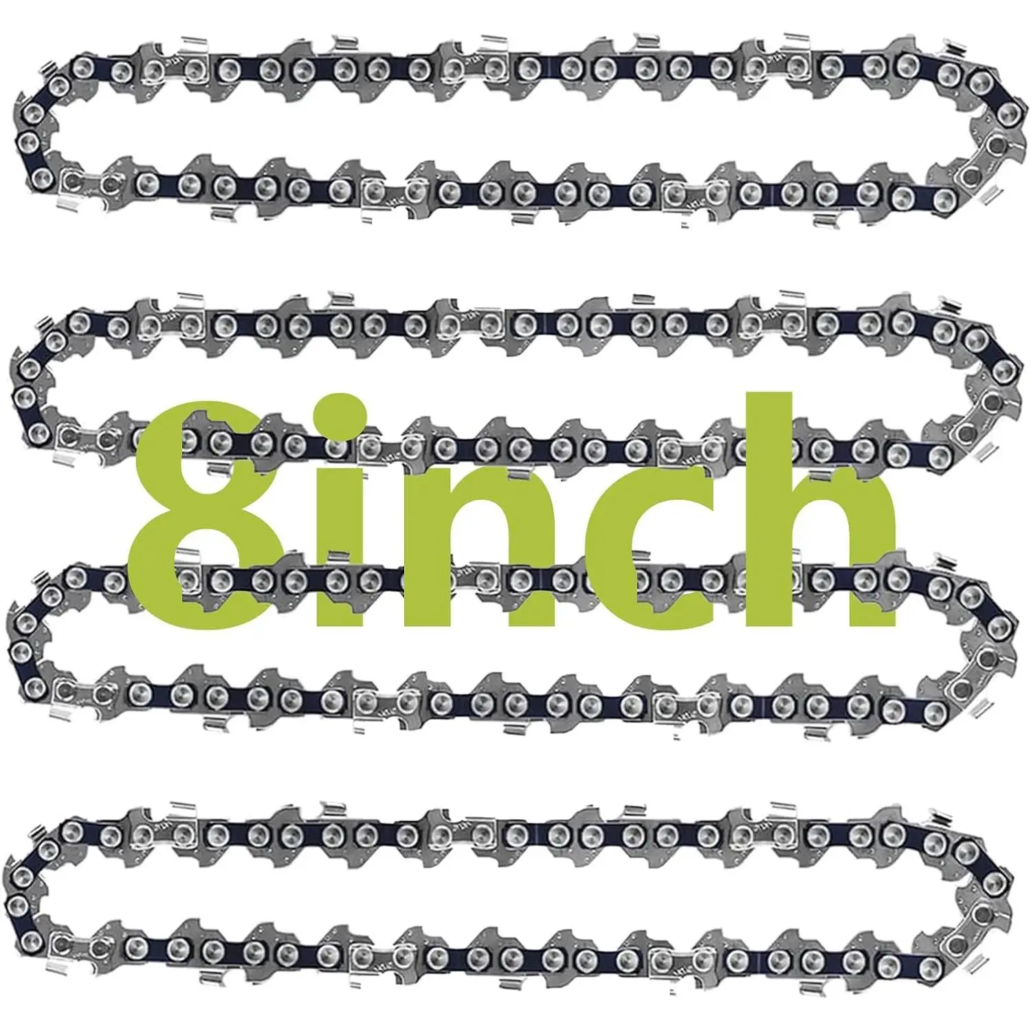4 Pack 8 Inch  Chain 050" Gauge, 3/8" LP Pitch, 33 Drive Links, 8 Inch Pole  Chains Fits for Chicago  SWJ800E SWJ806E Portland, Greenworks, Chicago and - S33