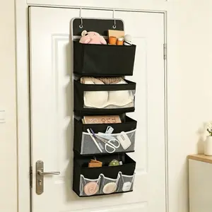 Fabric Wall Hanging Storage Organizer, Solves Small Item Clutter & Wasted Closet Space, Ideal for Bedroom Door, Dorm & Closet, Thick Durable Non-woven Fabric with Reinforced Edge, Foldable No Drill Door Hanging Pocket Caddy