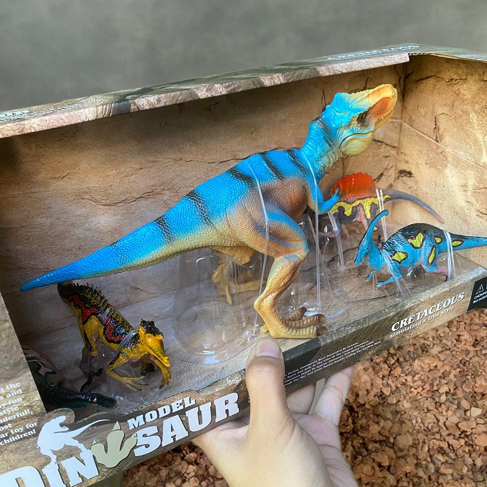 6PCS New Realistic Dinosaur Model Toy Set T-Rex Pterosaur Triceratops Mixed Styles Gift Box
