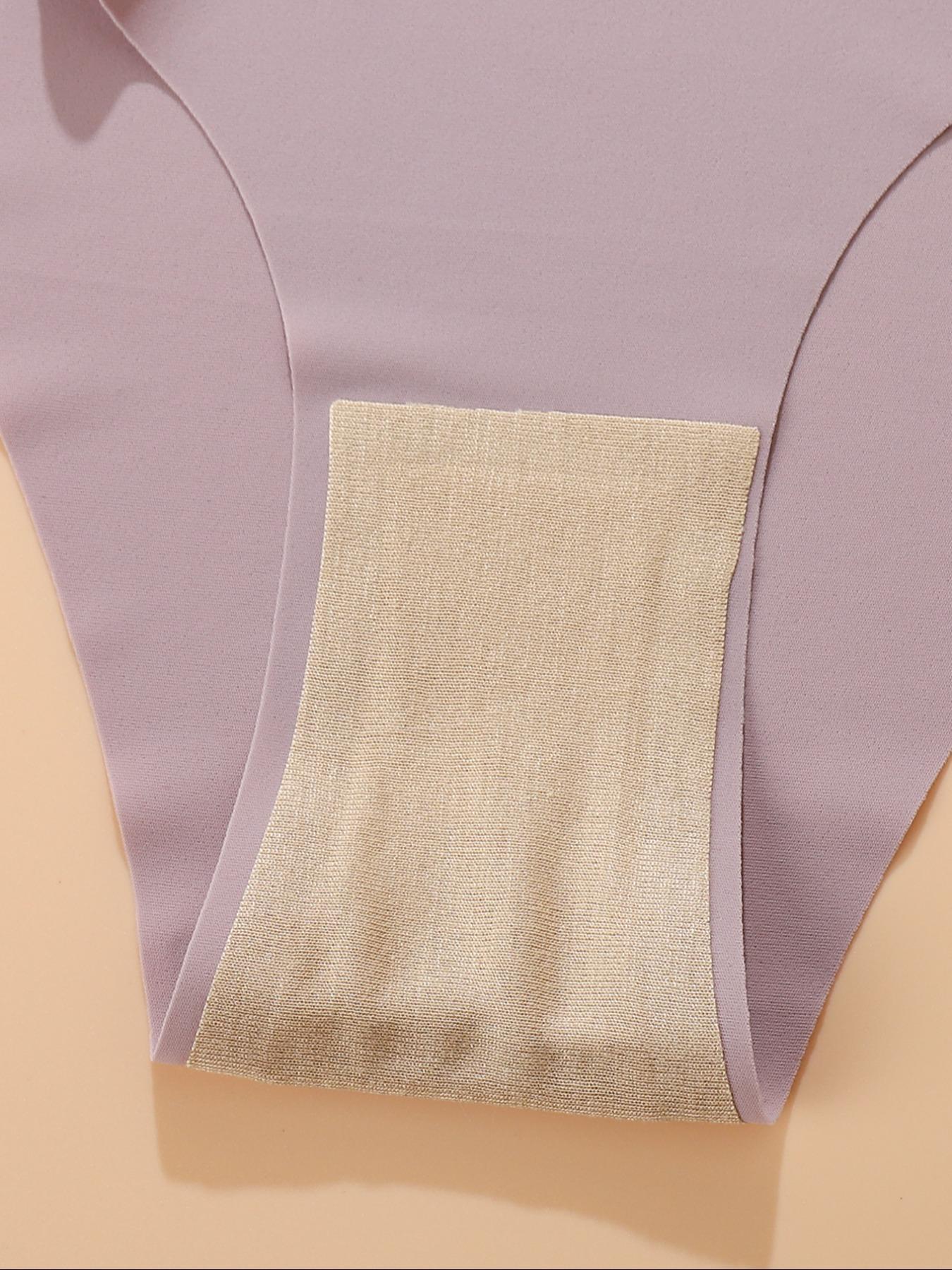 Women's Solid Color/All Over Print Seamless Panty, Soft Comfy Breathable Knicker for Everyday Wear, Underwear for All Seasons