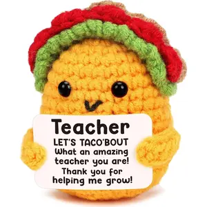 Teacher Appreciation Gifts for Women Men, End of Year Teacher Graduation Retirement Gift, Teacher's Day Birthday Valentine's Easter Basket Stuffers, Positive Taco Crochet