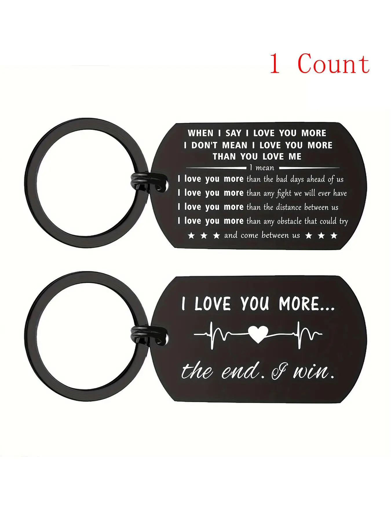 Couple Keychain, Personalized Cute Letter Pattern Keychain for Men & Women, Stainless Steel Keychain for Birthday Gift, Anniversary Gift