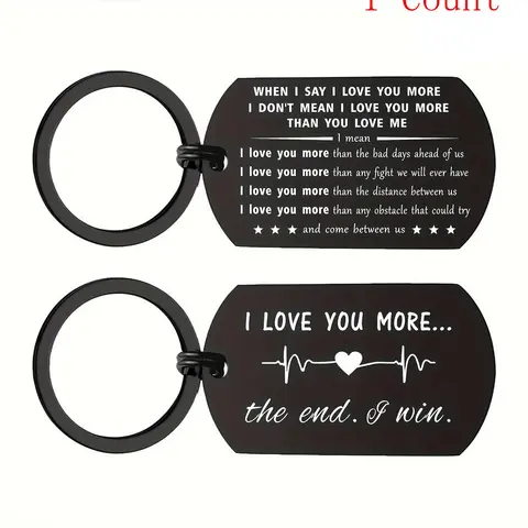 Couple Keychain, Personalized Cute Letter Pattern Keychain for Men & Women, Stainless Steel Keychain for Birthday Gift, Anniversary Gift