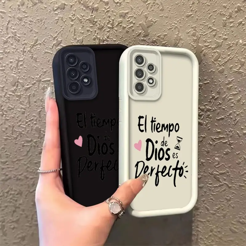 Phone case for Samsung GALAXY A13 A33 A52 A53 Enhanced Peotection Gift TPU God's Perfect Time Typography Design soft silicone Celestial Eye Layered Phone Case ROOJTMWOE