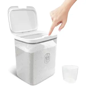 5.5L Laundry Detergent Dispenser with One-Press Lid, Laundry Powder Container for Laundry Room Organization and Storage Pod and Airtight Dishwasher Pod Holder for Bead Powder 1pack