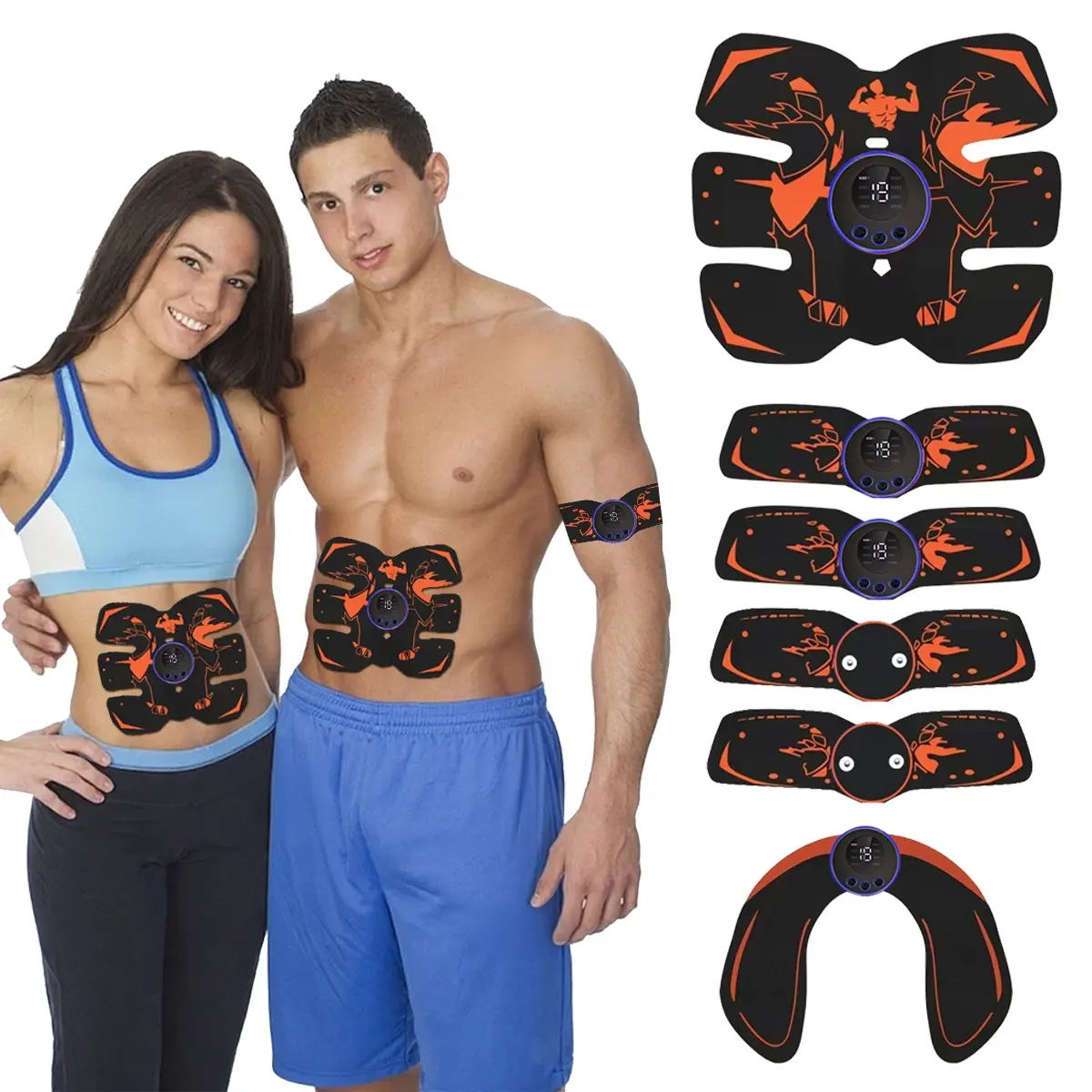 Smart Gym System Abdominal Trainer, Buttocks Massager, Core Trainer, Muscle Strength Training, Home Gym Essential, Rechargeable Wellness Belt, for Men & Women
