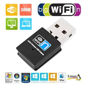 WIFI Wireless Receiver Mini Wireless Card 300Mbps USB WiFi Adapter Wireless LAN Network Card Portable Adapter WiFi Dongle for Desktop Laptop PC Windows 10 8 7 XP MAC OS