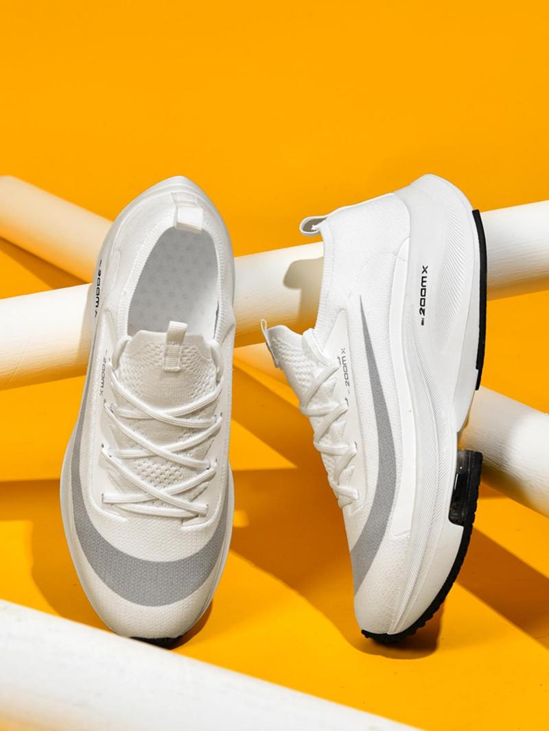 Unisex Letter & Striped Print Casual Breathable Sneakers, Air Sole Sneakers for Daily Wear, Versatile Athleisure Style, Fashionable Running Shoes