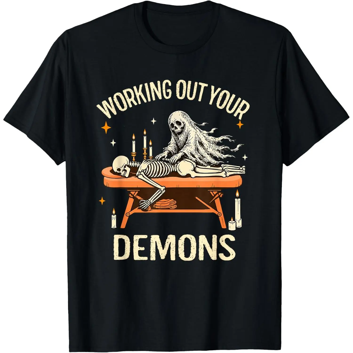 Massage Therapist Massage Therapy Skeleton Halloween T-Shirt
