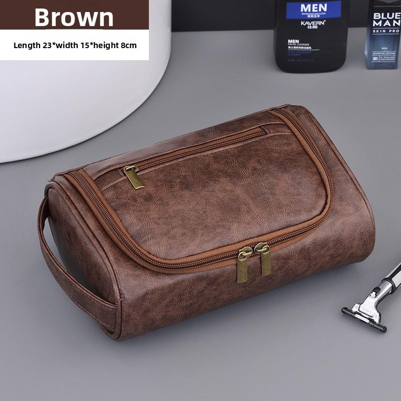 Waterproof PU Men's Travel Toiletry Bag – High-End & Large Capacity, Portable Makeup Organizer for Men, Perfect for Travel & Daily Use