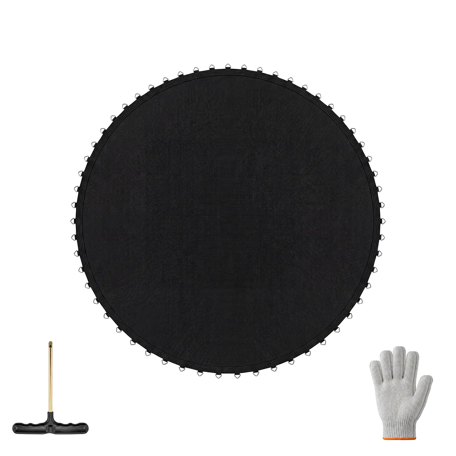 Trampoline Replacement Mat with V-Rings, Heavy Duty PP Jumping Mat for Backyard, Easy Install, UV Resistant Outdoor Trampoline Mat