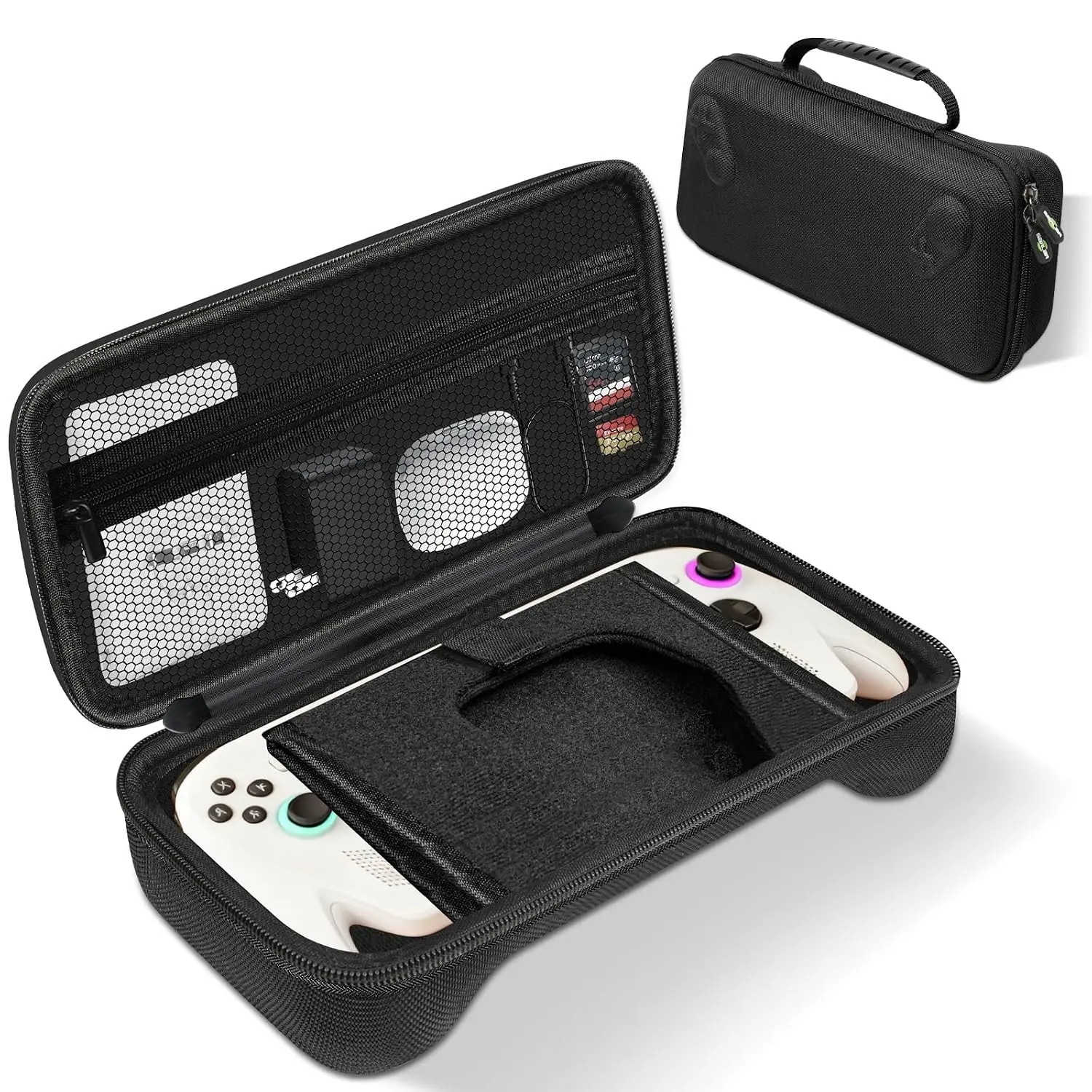 Carrying Case Compatible with ASUS ROG Xbox Ally/Xbox Ally X 2025, Lightweight, EVA Hard Shell Pouch with Mesh Pocket, Protective Portable Travel Storage Carry Bag for Console and Accessories, extends playtime, enhance gaming, father's day gift