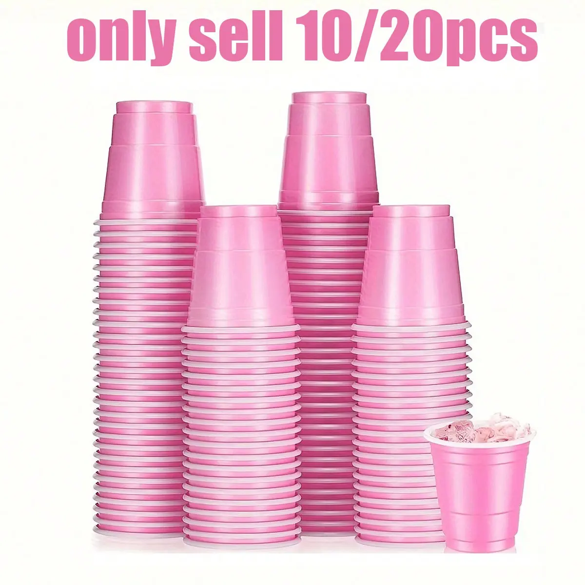 10/20 Pack Plastic Mini Cups, Reusable Party Cups, Bullet Cup for Games, Ideal for Condiments, Snacks, Juice, Various Parties
