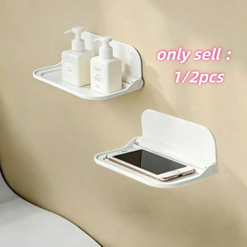No-Drill Wall-Mounted Folding Rack, Plastic Collapsible Storage Shelf, Ideal for Bathroom, Kitchen, Bedroom, Office, Perfect Gift for Home Organization