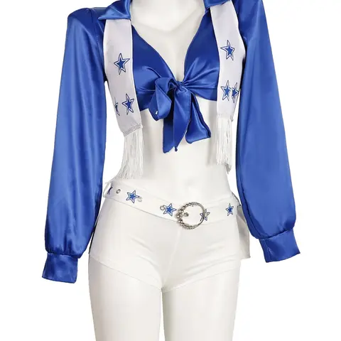 Sexy High School Gymnastics Sports Meeting Dallas Cowgirl Cheerleading Fancy Dress Halloween Party Racer Cheerleader Cosplay Set Cos