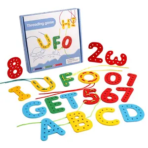 Letter Number String Game for Kids, Fun Learning Activity, Enhances Hand-Eye Coordination, Ideal Gift for Children, Develops Focus and Patience