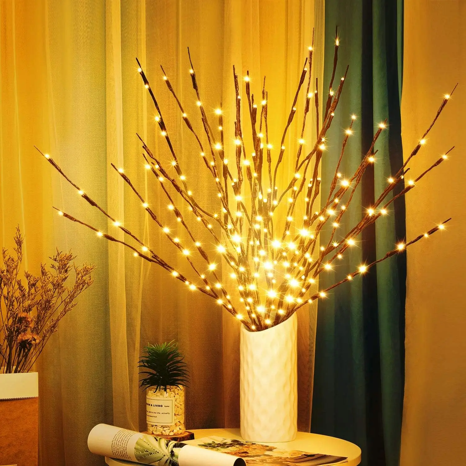 3Pack 30" Twig Lights, USB Plug in Branch Lights, 60 LED Bulbs, Warm White - Romantic Decorative Lights for Vase, Lighted Tree Branches for Home Decor, Halloween Thanksgiving ChristmasGift