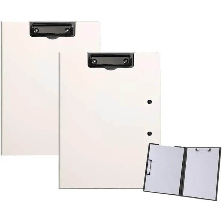 White Clipboard Folder,A4 Clipboard Horizontal and Vertical Metal Clips | 2 9x12.5 File Clip Boards A4 or A3 Size  File Cover Folder Writing Clipboards Support Horizontal and Vertical