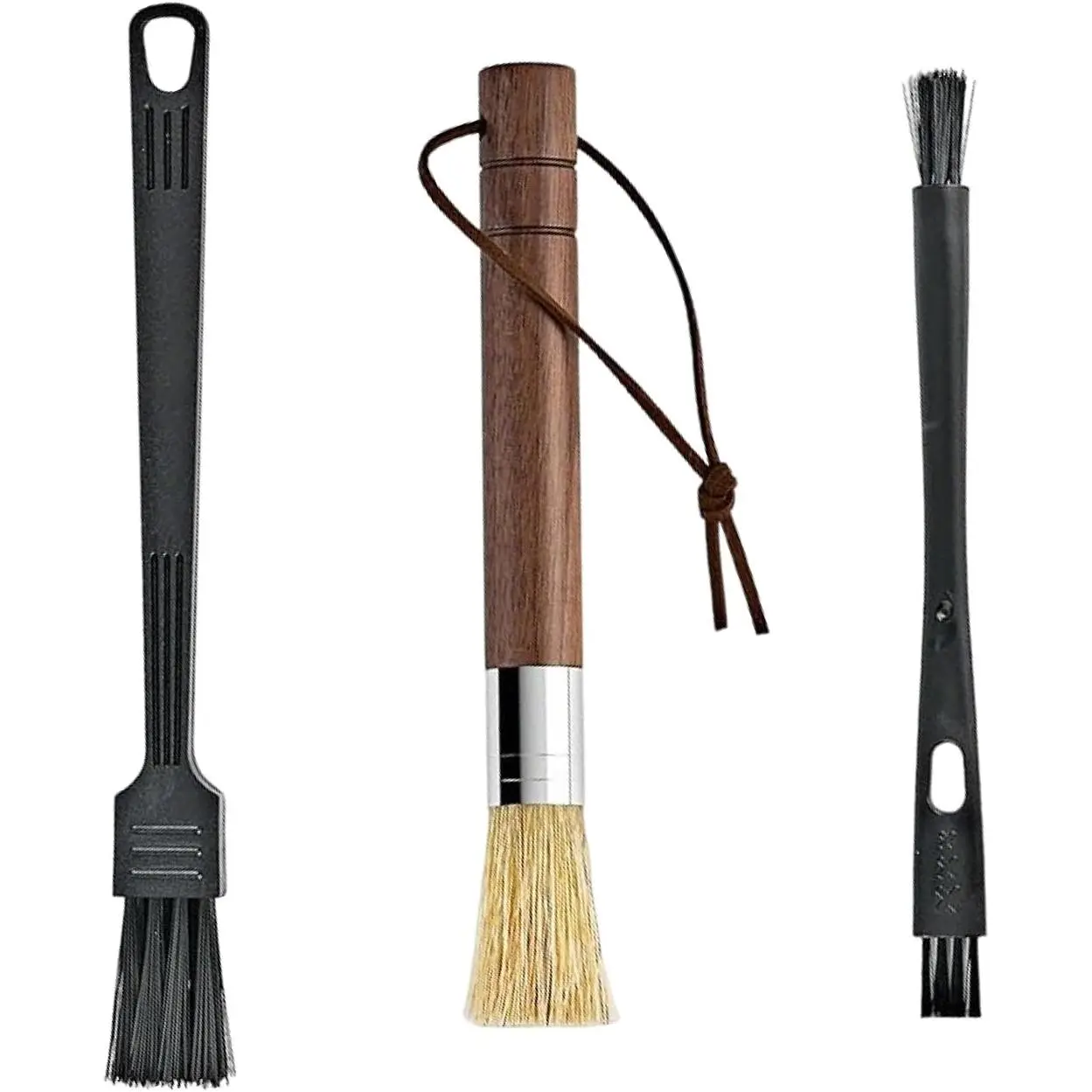 Espresso Brush Coffee  Cleaning Brush Set,Walnut  Handle  Bristles Cleaner Tool for Barista  Kitchen Espresso Machine Maintenance