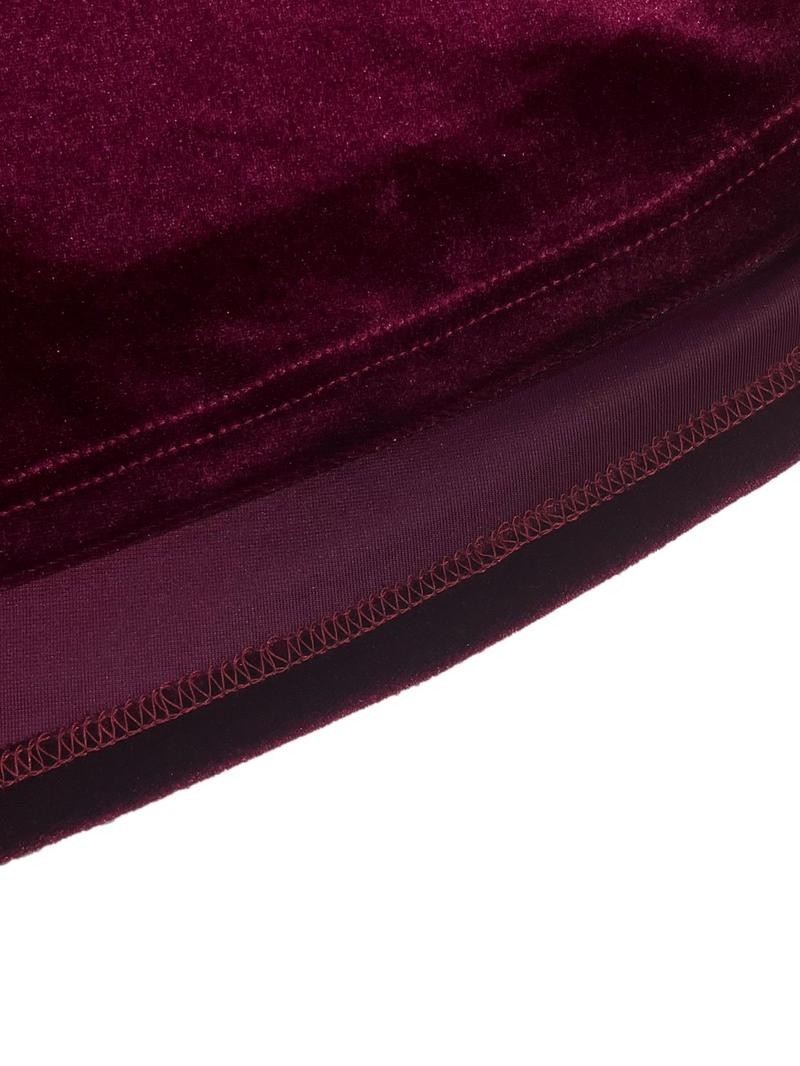 Women's Velvet Dress, Waist Cinched Lantern Sleeves, Slimming Design, Spring & Fall Thick Party Dress, High-End Holiday Gathering