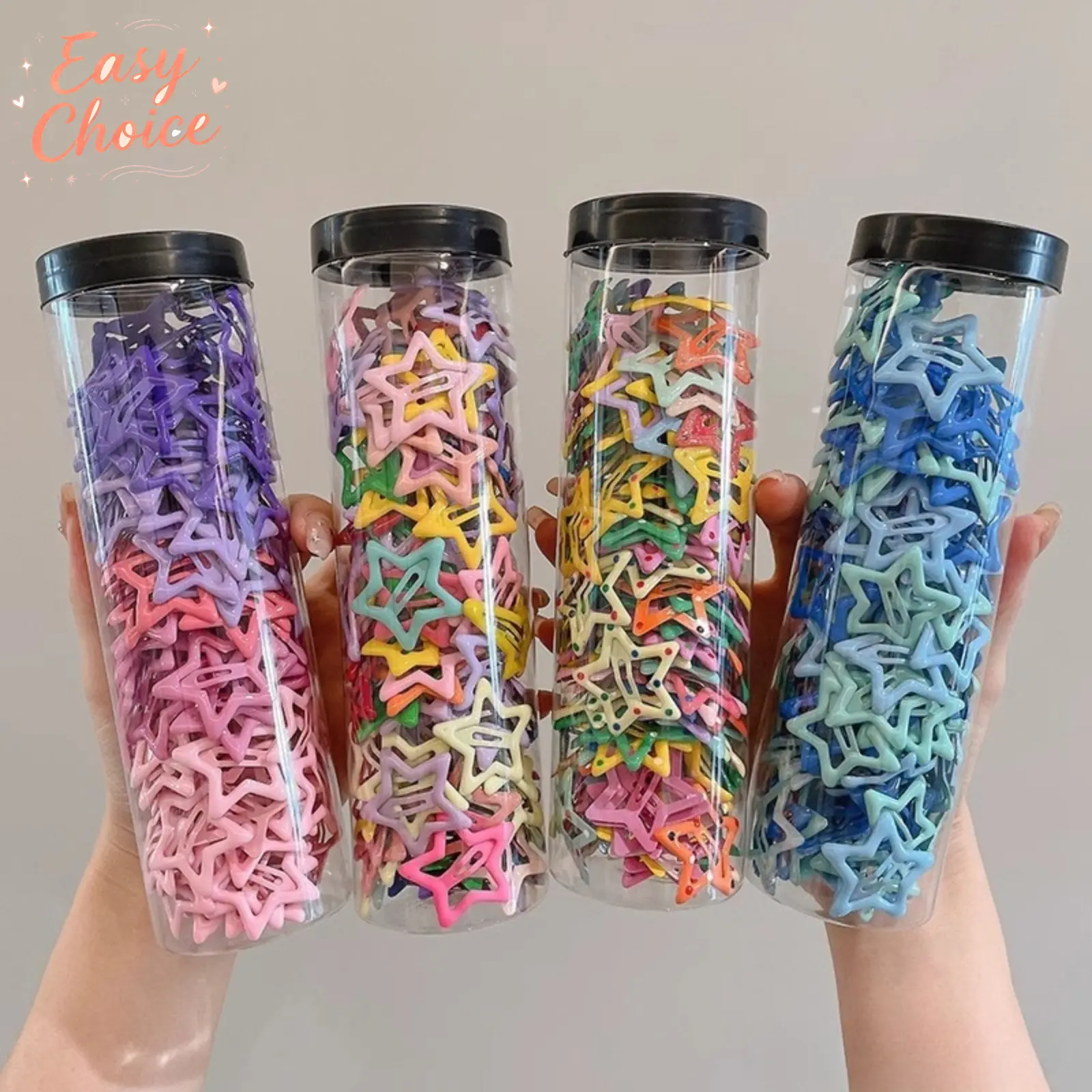 Women Y2K Five‑Point Star Side Hair Clips, Dopamine Color Enamel BB Barrettes, Cute Colorful Bangs Hair Pins, Trendy Fashion Hair Ornaments for Hairstyle Decoration and Daily Casual Outfit Matching