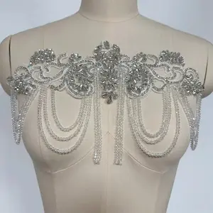 New Design Fashion Rhinestone Applique for Wedding Dress DIY
