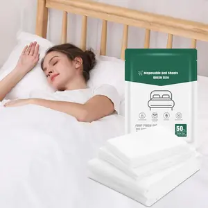 Disposable Bed Sheet for Travel, Disposable Sheets  Size with Quilt Cover and Pillowcase,Travel Sheet for Hotel Travel Essentials for Cruise,Camping,