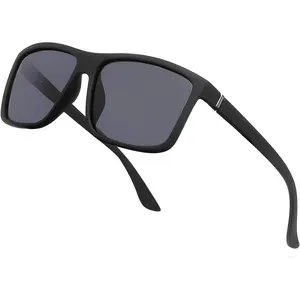 Men's Sports Polarized Sunglasses Square Frame Glasses NP1007 black frame trim gold brand