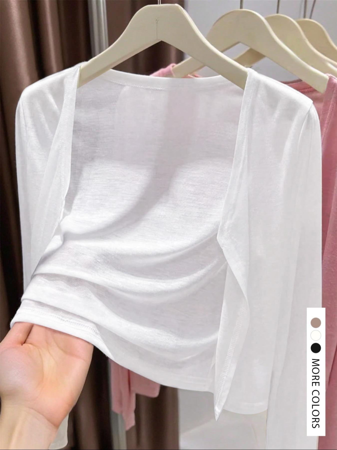 Women's Casual Solid Color Long Sleeves Short Cardigan, Basic Lightweight Open Front Sweater, Fashionable Ladies' Knitwear for Daily Wear