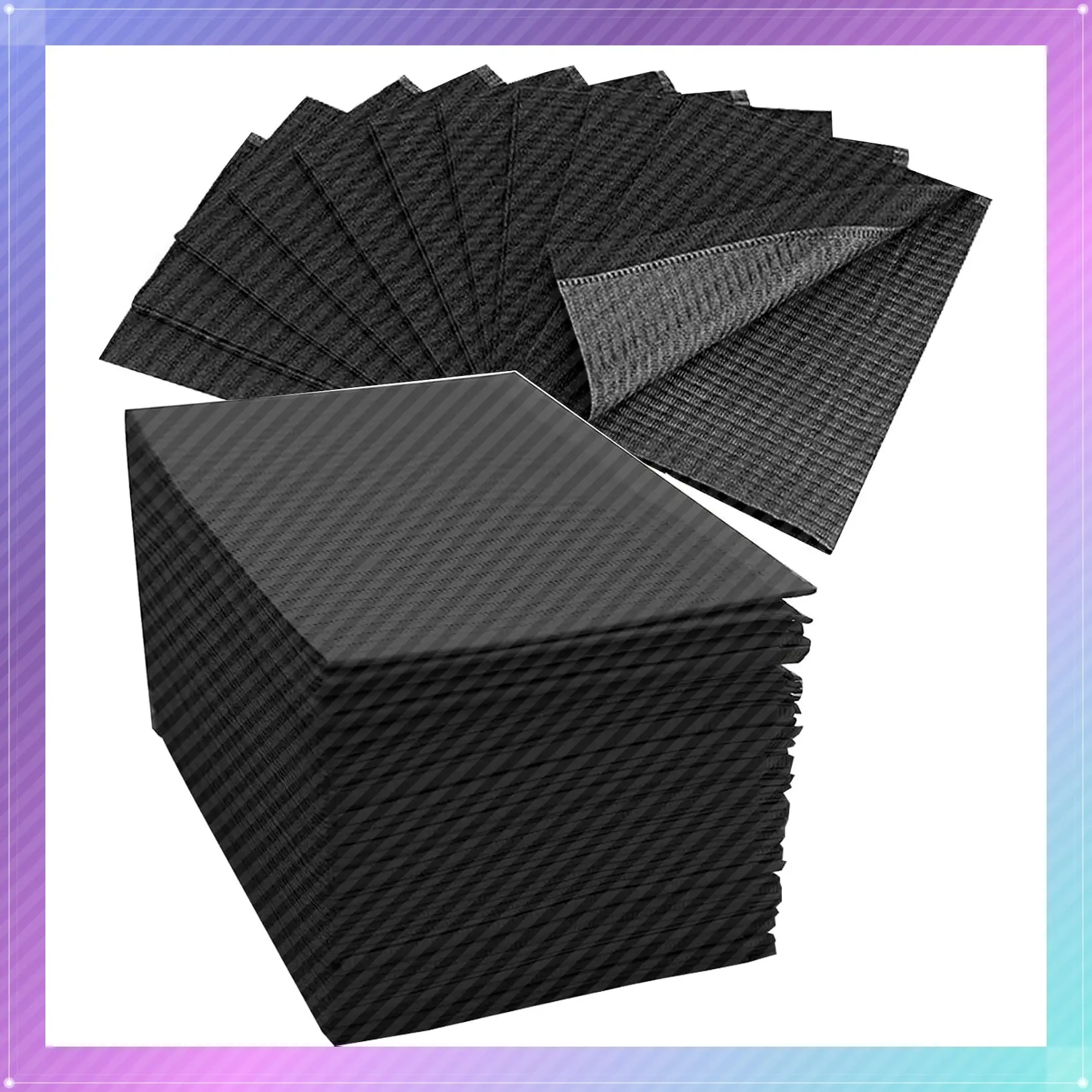 125PCS Disposable Nail Art Table Mats 13" x 17" Waterproof 3 Ply Paper Sheets, Nail Table Cover, Tattoo Table Mat & Clean Pads, Black Tattoo SuppliesGift