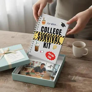 College Survival Kit Spiral Notebook Sarcastic Student Gift for Graduation Parties