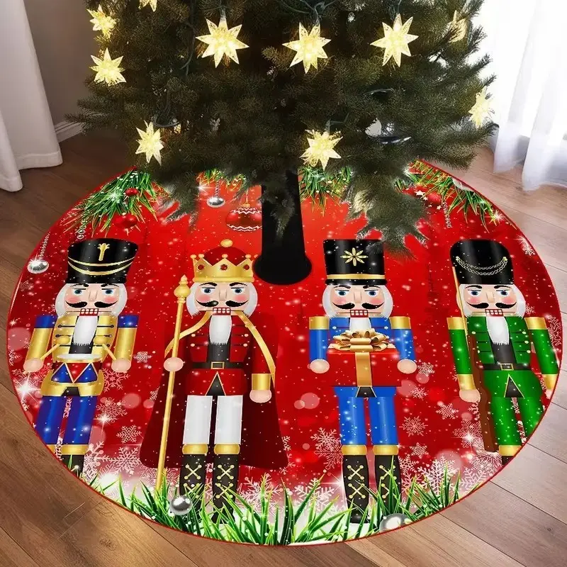 Vikama Nutcracker Christmas Tree Skirt Pad, Create Festive Atmosphere, Ideal for Home Decor, Holiday Parties, and Gatherings, Ornaments