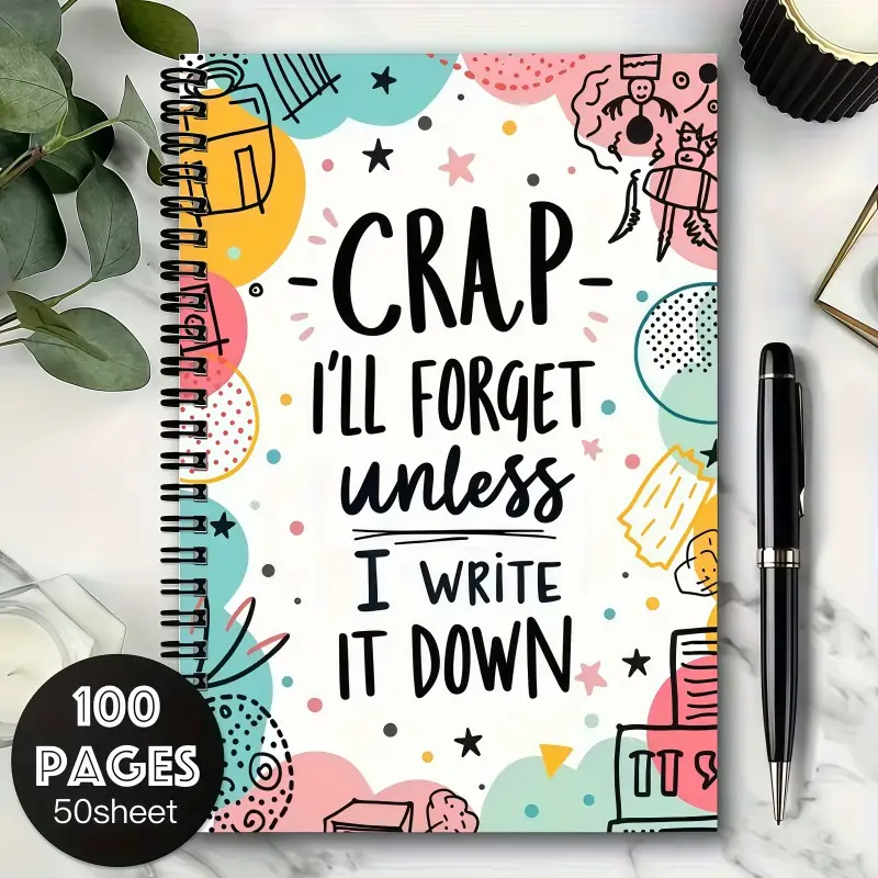 Funny Quote Coil Notebook, Funny Notebooks, 100 Pages, Office To-Do List, Student Class Notes, Daily Journal, Perfect Gift, 50 Sheets Per Pack
