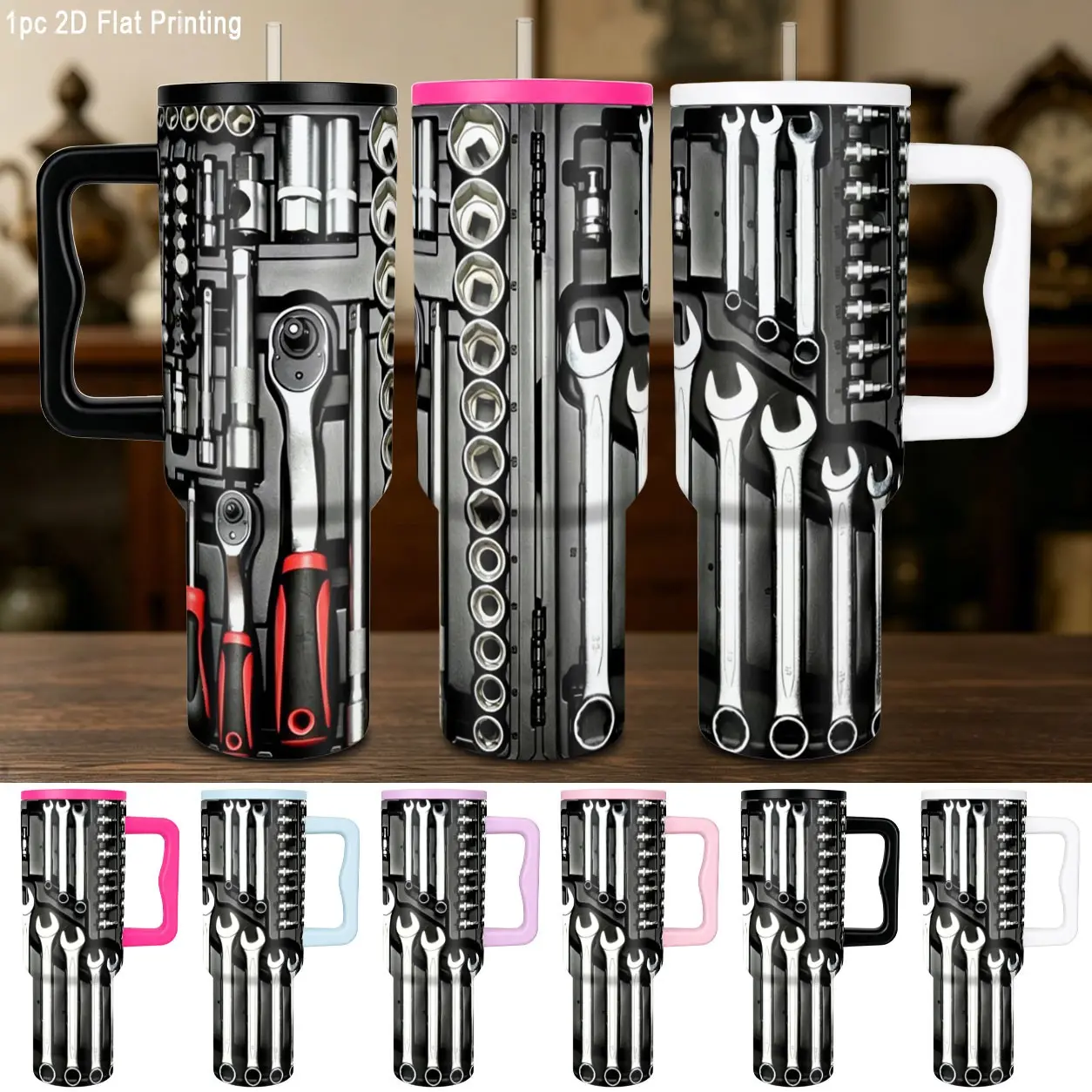 40oz 304 Stainless Steel Insulated Cup, Dual-Layer Vacuum Design, Heat & Cold Retention, Straw Included, Ideal for Hiking & Travel Gifts