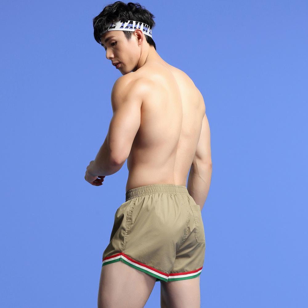 Tauwell Mens Sports Shorts Trendy Comfortable Youth Casual Three-Point Pants Polyester Fabric  - Menswear Trouser Elastic