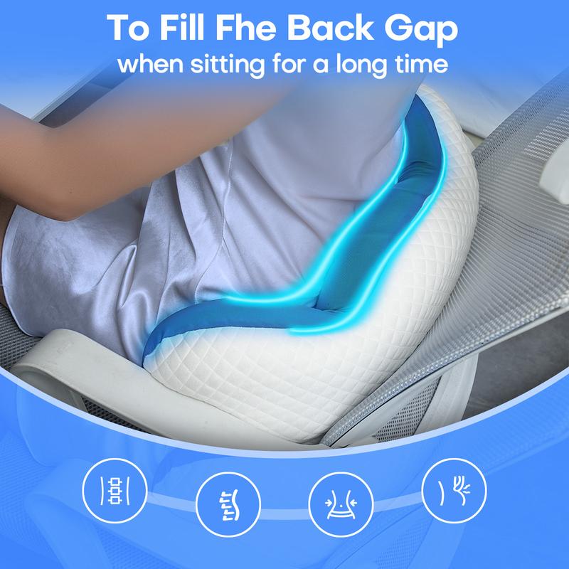 Multifunctional Lumbar Support Pillow Lower Back Pillow for Sleeping - Memory Foam Lumbar Pillow - Wedge Pillow for Side, Supine, Prone Sleepers - With Adjustable Buttons For Car, Sofa, Bed Sleepers