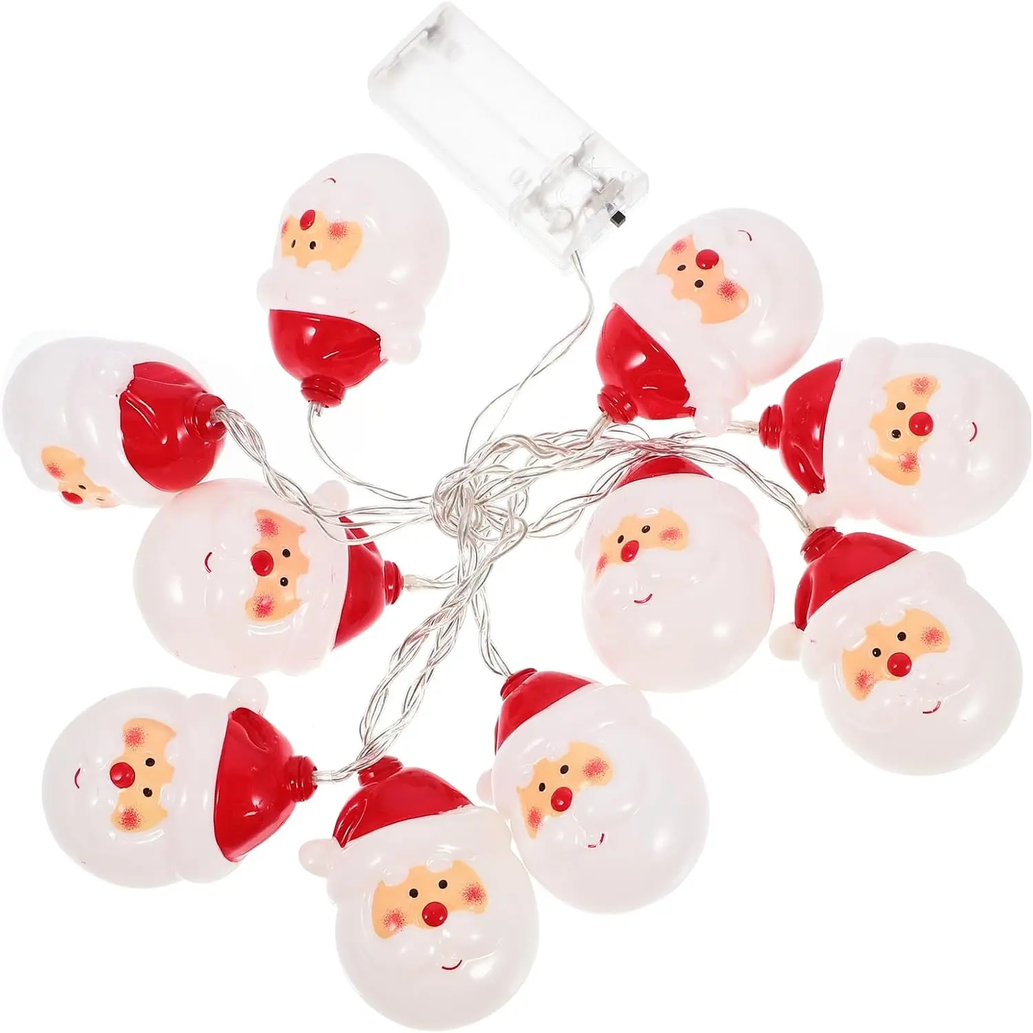 santa  lights Christmas String Lights 2.6Inch  operated christmas lights for Xmas Tree Indoor Outdoor Decor