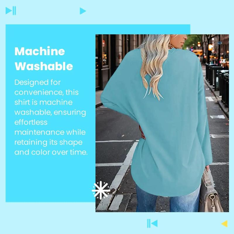 Plus Size Solid Drop Shoulder V Neck Tee, Casual Long Sleeve T Shirts for Women for Daily Wear, Women Plus Clothing for All Seasons, Fall Outfits, Fallfreshness Y2K, Fall clothes 2024 Plus Size Solid Drop Shoulder V Neck Tee, Casual Long Sleeve T Shirts for Women for Daily Wear, Women Plus Clothing for All Seasons, Fall Outfits, Fallfreshness Y2K, Fall clothes 2024