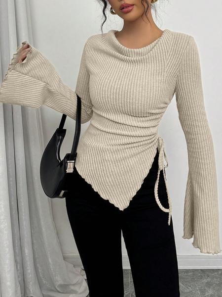 Women's Simple T-Shirt for Fall & Winter, Slim-Fitting Casual Top, Comfortable and Fashionable Everyday Wear Women's Simple T-Shirt for Fall & Winter, Slim-Fitting Casual Top, Comfortable and Fashionable Everyday Wear