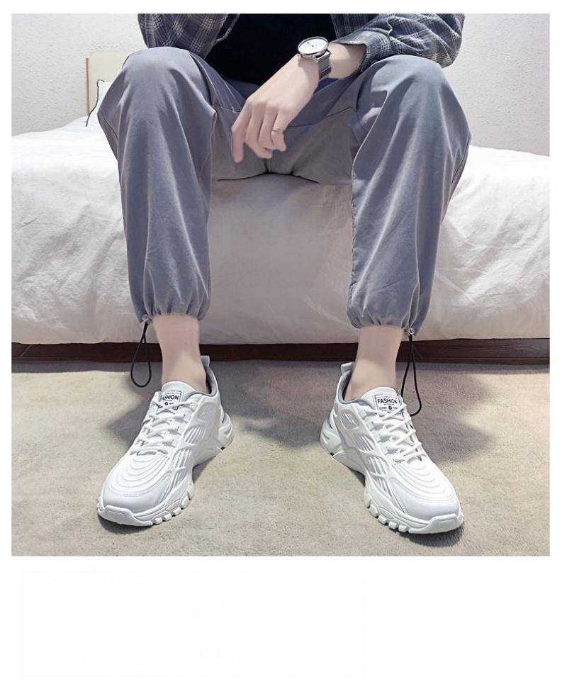 2026 Men's Autumn Shoes: Breathable Flyknit Thick-Soled White Sneakers, Trendy Low-Cut Casual Sports Shoes, Unisex