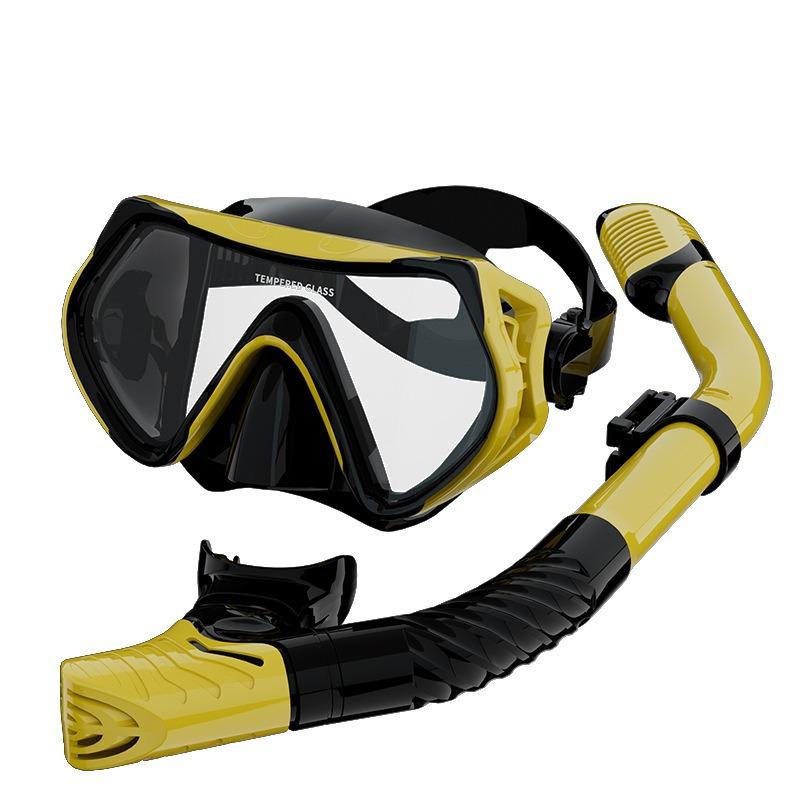 Diving Goggles Snorkeling Full Dry Snorkel Set Large Frame Swimming Goggles Liquid Silicone Swimming Equipment Diving Goggles  stealth snorkel