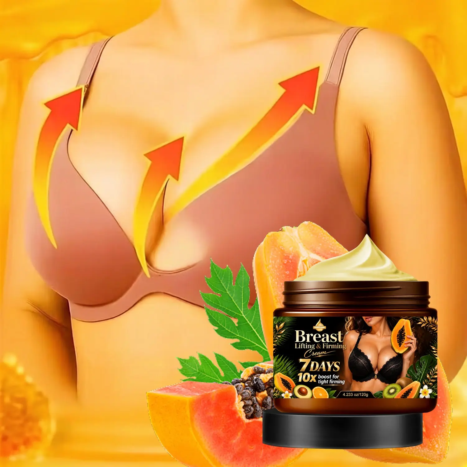 Firming and Firming Breast Cream, 7-Day Firming Experience, Nourishing and Moisturizing Body Lotion, Improves Elasticity, Moisturizing Without Being Oily, Can Be Used All Over, Firming Body Lotion, Breast Lifting Care, Plump and Firm, Moisturizing Balm