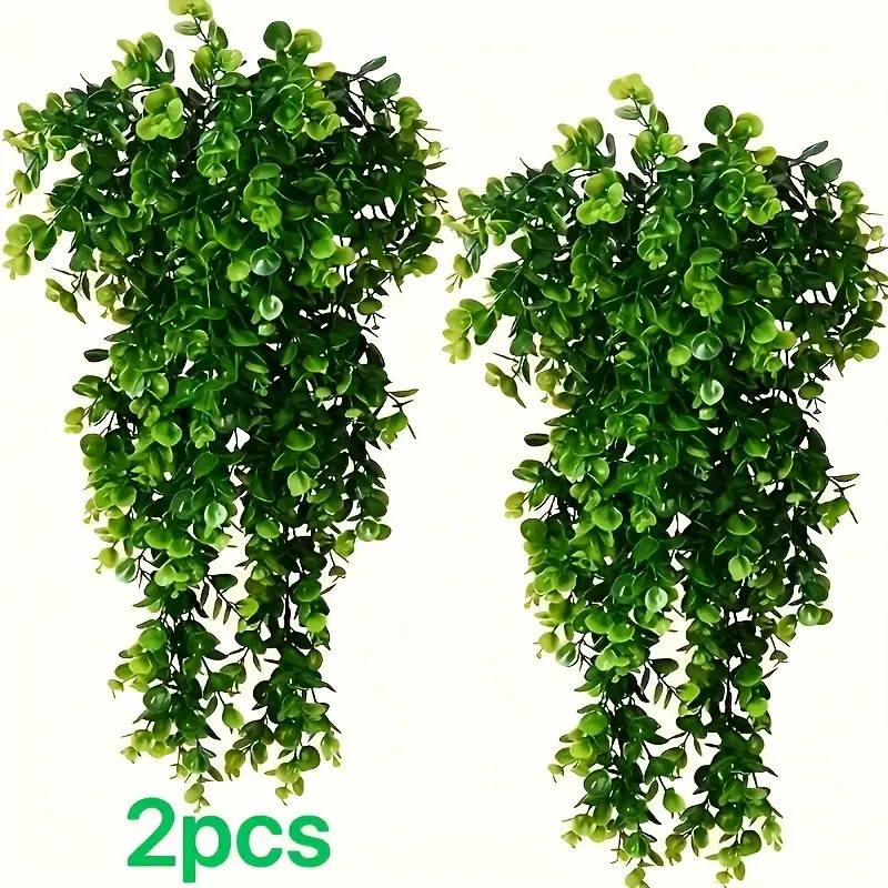 Two Large Artificial Eucalyptus Leaf Wreaths, Perfect for Indoor Outdoor Cabinet Decor, Ideal for Spring Summer Themes, Year-Round Use, Festive Occasions
