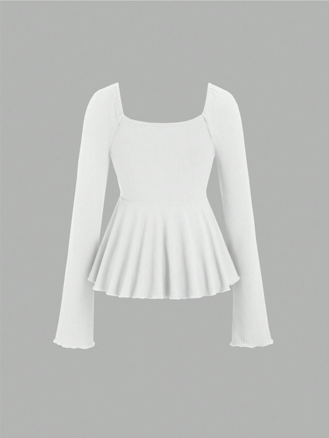 Women's Casual Long Sleeve Drawstring Pleated Top, Loose Fit Chest Tie Design, Fashionable Ladies' Clothing for Daily Wear