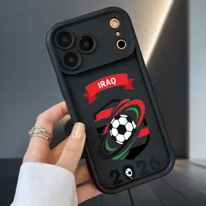 Iraq Soccer Team Customized Silicone Phone Case, Soft Matte TPU Armor with Lens Protection for iPhone 17,16,16e,15,14 Air,13,12,11 Pro Max Plus,X,XS - Father's Day Holiday Gift Rugged Back Cover