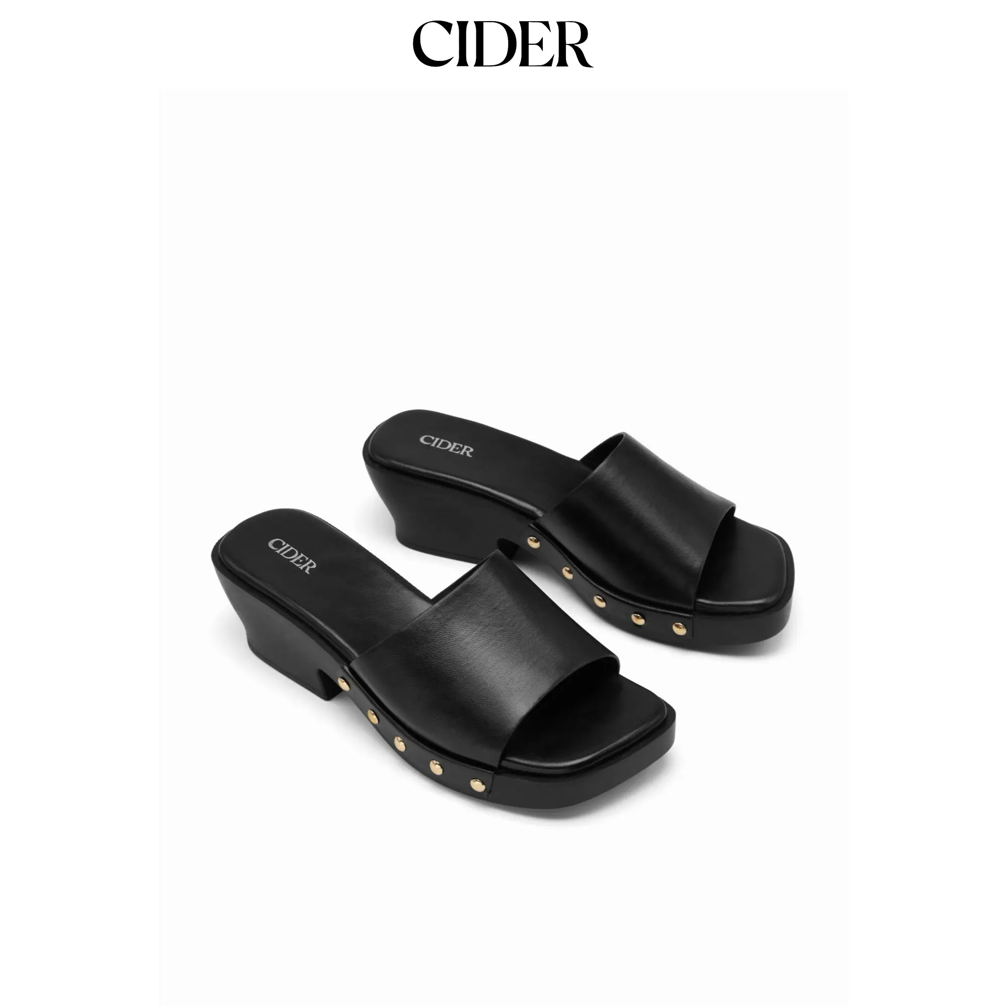 Cider STUDDED PLATFORM MULE SANDALS SohoChic