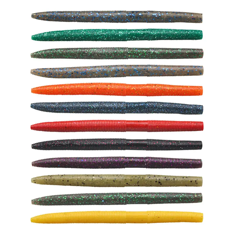Senko-Shape Soft Plastic Worms for Bass Fishing, 50-Pack Salt-Impregnated High-Density Lures, Small Size .25 oz Baits for Saltwater, Bass Fishing Lures, Artificial Lures, Worm Shape